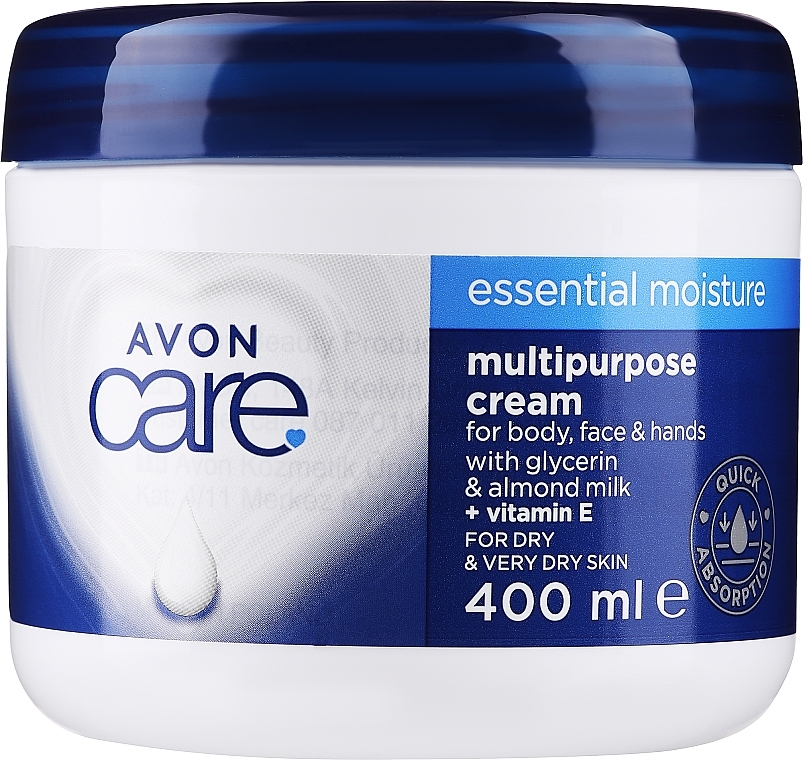 Feuchtigkeitsspendende Multifunktionscreme für Gesicht, Hände und Körper - Avon Care Essential Moisture Multipurpose Cream  — Bild N1