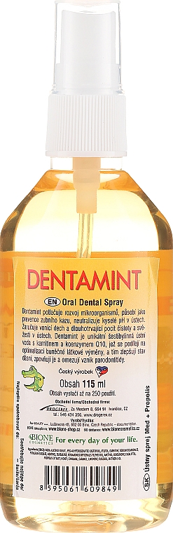 Erfrishendes Mundspray mit Honig und Propolis - Bione Cosmetics Dentamint Mouth Spray Honey + Propolis — Bild N4