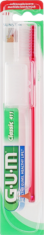 Zahnbürste Classic 411 weich rot - G.U.M Soft Regular Toothbrush — Bild N1