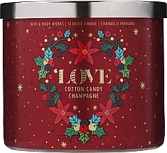 Düfte, Parfümerie und Kosmetik Duftkerze 3 Dochte - Bath and Body Love Cotton Candy Champagne Scented Candle