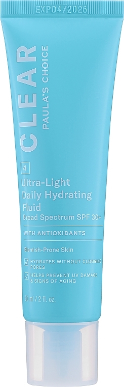 Leichtes Feuchtigkeitsfluid für das Gesicht - Paula's Choice Clear Ultra-Light Daily Hydrating Fluid SPF 30+ — Bild N1