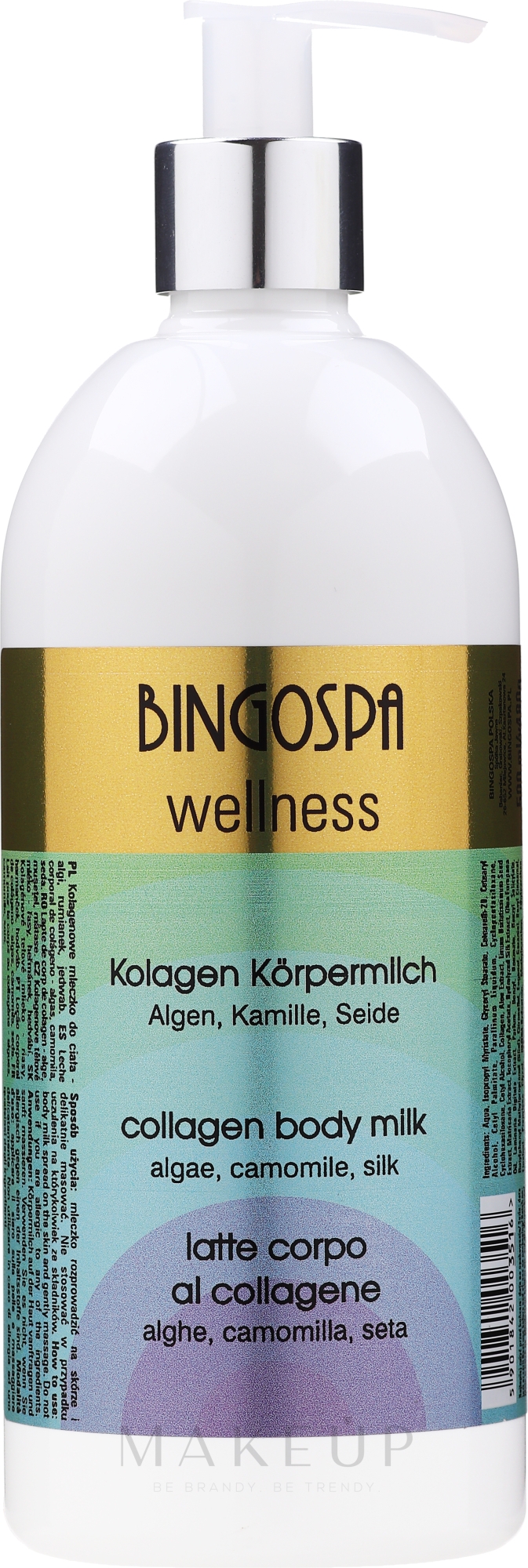 Körpermilch mit Kollagen, Algen, Kamille und Seide - BingoSpa Collagen Body Milk With Algae — Bild 500 ml