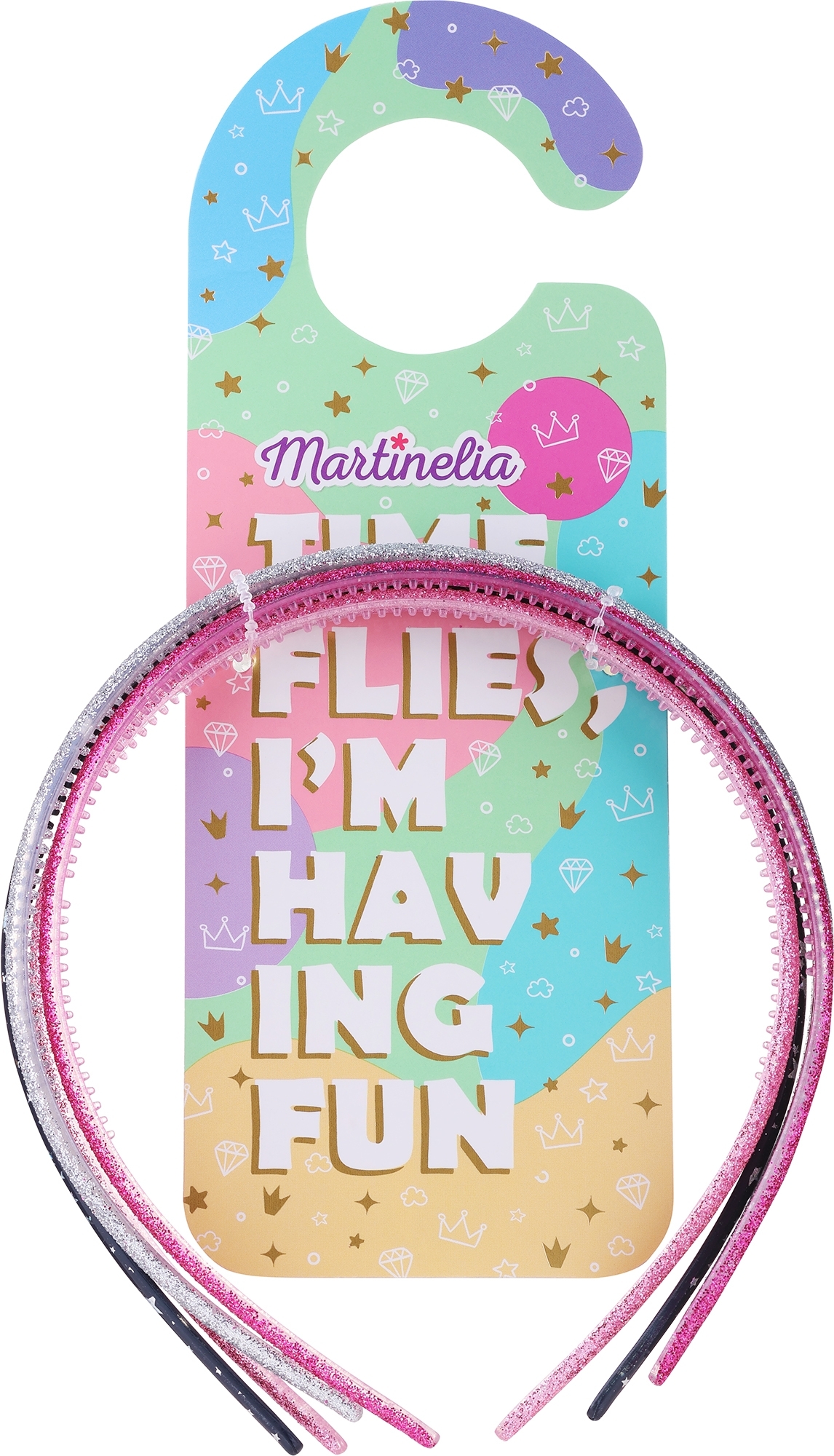 8904B+1 Haarband-Set, 4 St., 2 rosa+schwarz+silber - Martinelia Door Hanger Hairband — Bild 4 St.