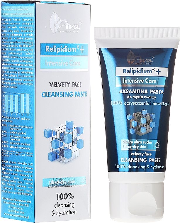 Feuchtigkeitsspendende Reinigungspaste für das Gesicht - Ava Laboratorium Relipidium+ Velvety Face Cleansing Paste