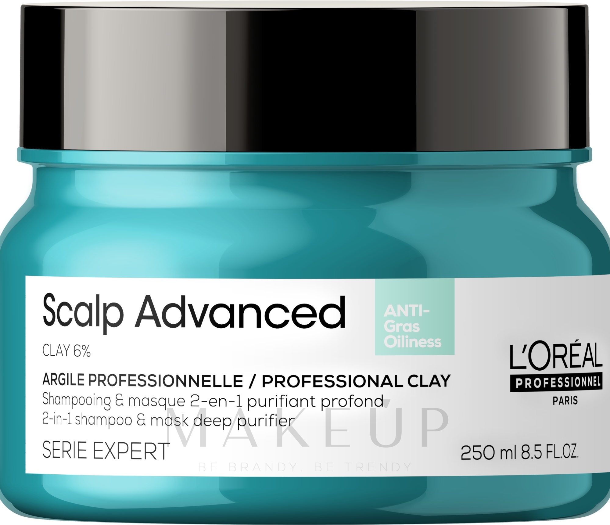 Tiefenreinigende Tonerde für das Haar - L'Oreal Professionnel Scalp Advanced Anti-Oiliness 2 In 1 Deep Purifier Clay — Bild 250 ml