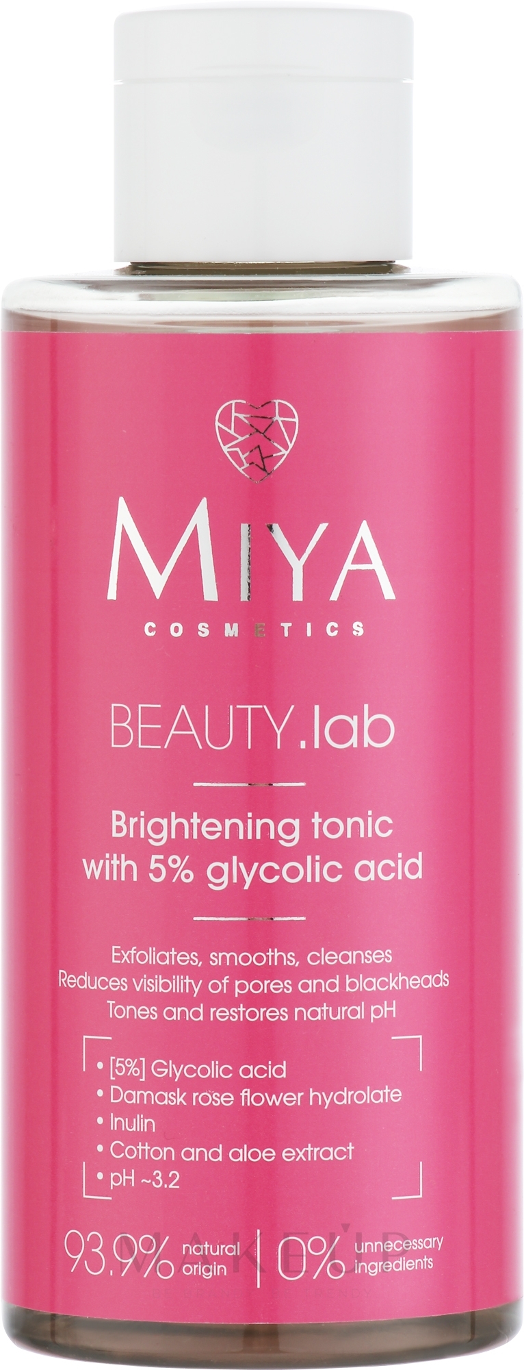 Aufhellendes Gesichtstonikum mit 5% Glykolsäure - Miya Cosmetics Beauty Lab Tonik — Foto 150 ml