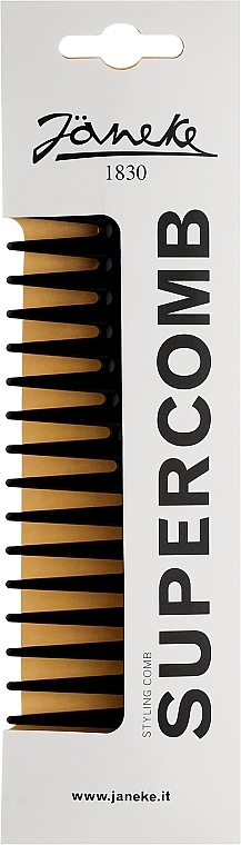 Haarkamm 18 cm schwarz - Janeke Professional Wavy Comb For Gel Application — Bild N2