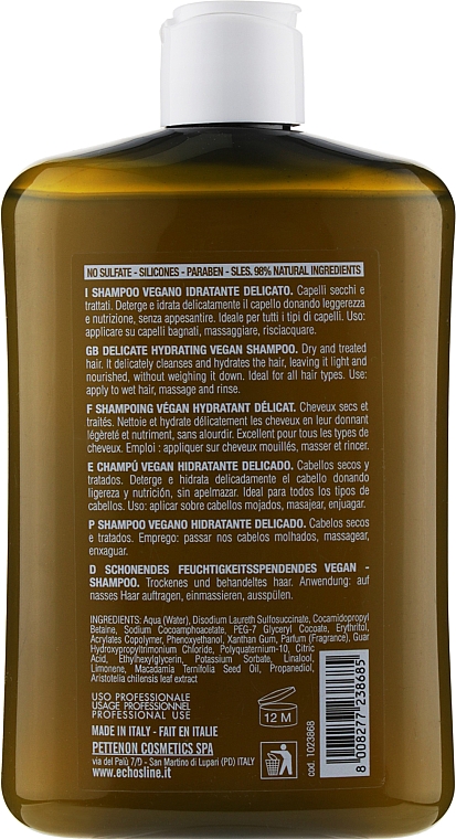 Mildes feuchtigkeitsspendes Shampoo - Echosline Maqui 3 Delicate Hydrating Vegan Shampoo — Bild N2