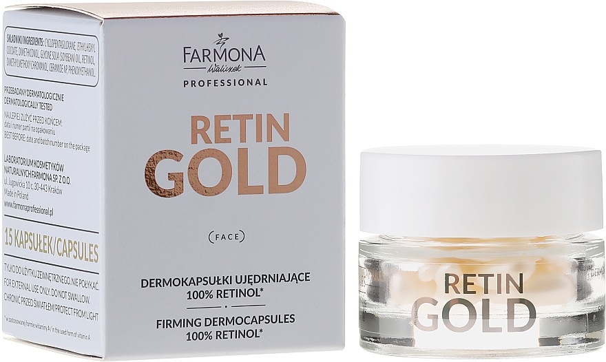 Straffende Dermokapseln mit 100% Retinol - Farmona Professional Retin Gold Firming Dermocapsules 100% Retinol — Bild N1