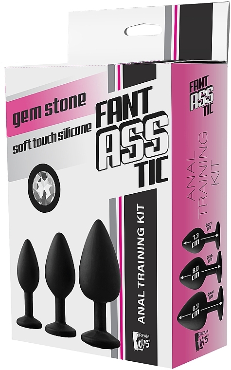 Intimset mit weißem Stein 3 St. - Dream Toys Fantasstic Anal Training Kit White Stone — Bild N5