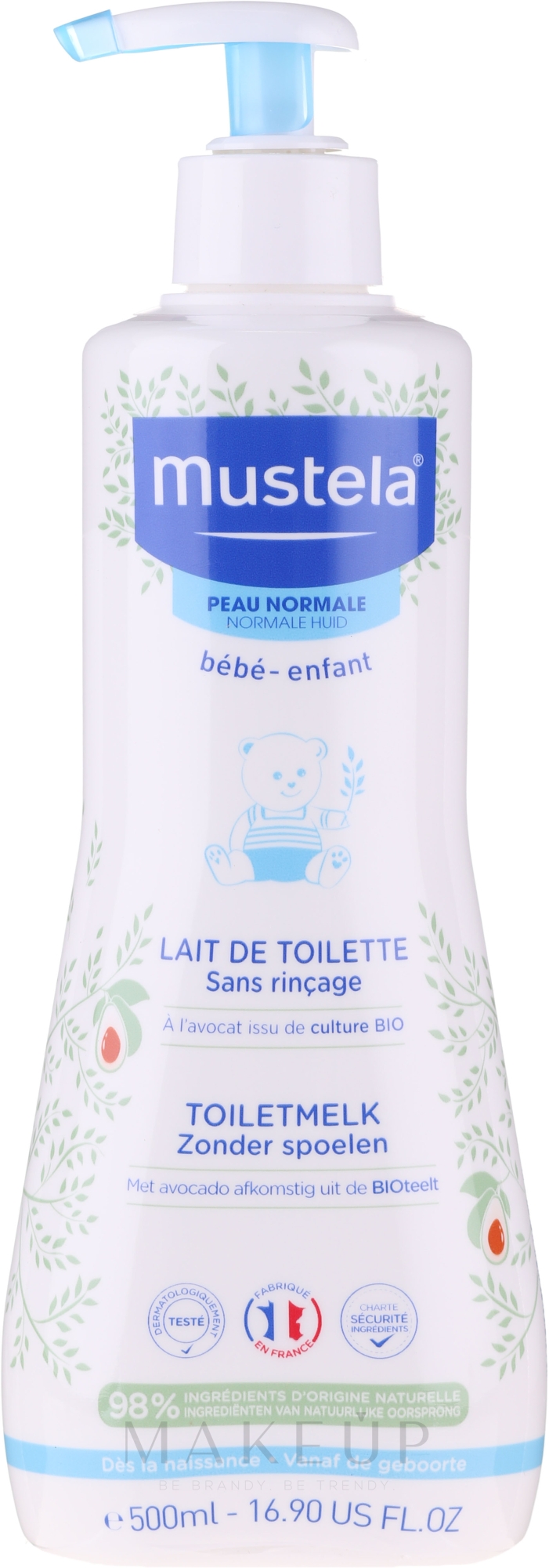 Sanfte spülfreie Gesichtsreinigungsmilch für Babys - Mustela No Rinse Cleansing Milk — Bild 500 ml