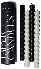 Düfte, Parfümerie und Kosmetik Dekorative Kerzen - Paddywax Taper Candle Set Black & White (candle/4pcs)