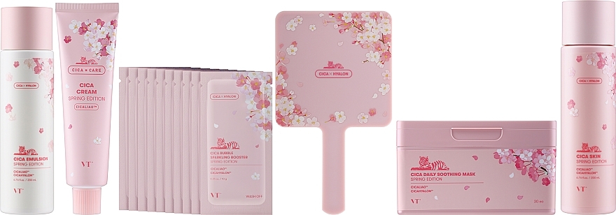 Set mit 6 Produkten - VT Cosmetics Cica Spring Edition Set (Gesichtscreme, Gesichtsemulsion, Gesichtsmaske, Gesichtsserum, Tönungs-Make-up Base) — Bild N2