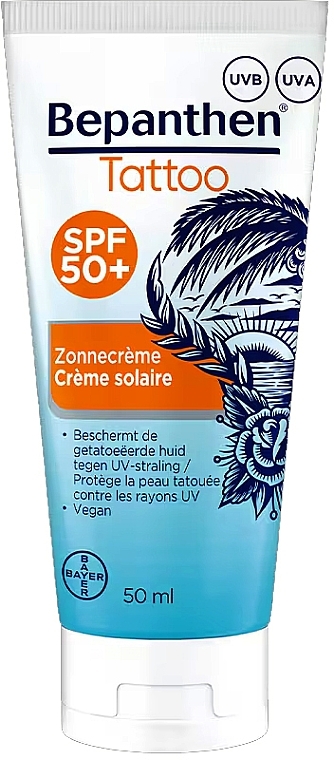 Sonnenschutzcreme für tätowierte Haut - Bepanthen Tattoo Cream SPF 50  — Bild N2
