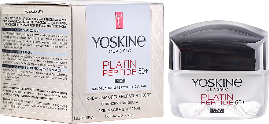 Nachtcreme für normale und Mischhaut 50+ - Yoskine Classic Platin Peptide Face Cream 50+ — Bild N1