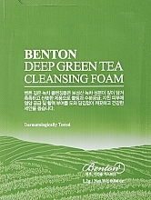 GESCHENK! Reinigungsschaum zum Waschen mit Grüntee-Extrakt - Benton Deep Green Tea Cleansing Foam (Probe)  — Bild N1