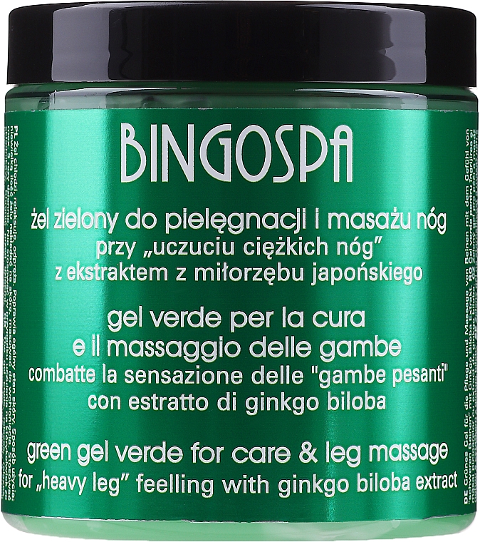 Massagegel für die Beine mit Ginkgo - BingoSpa Fitness Green Gel For Massage