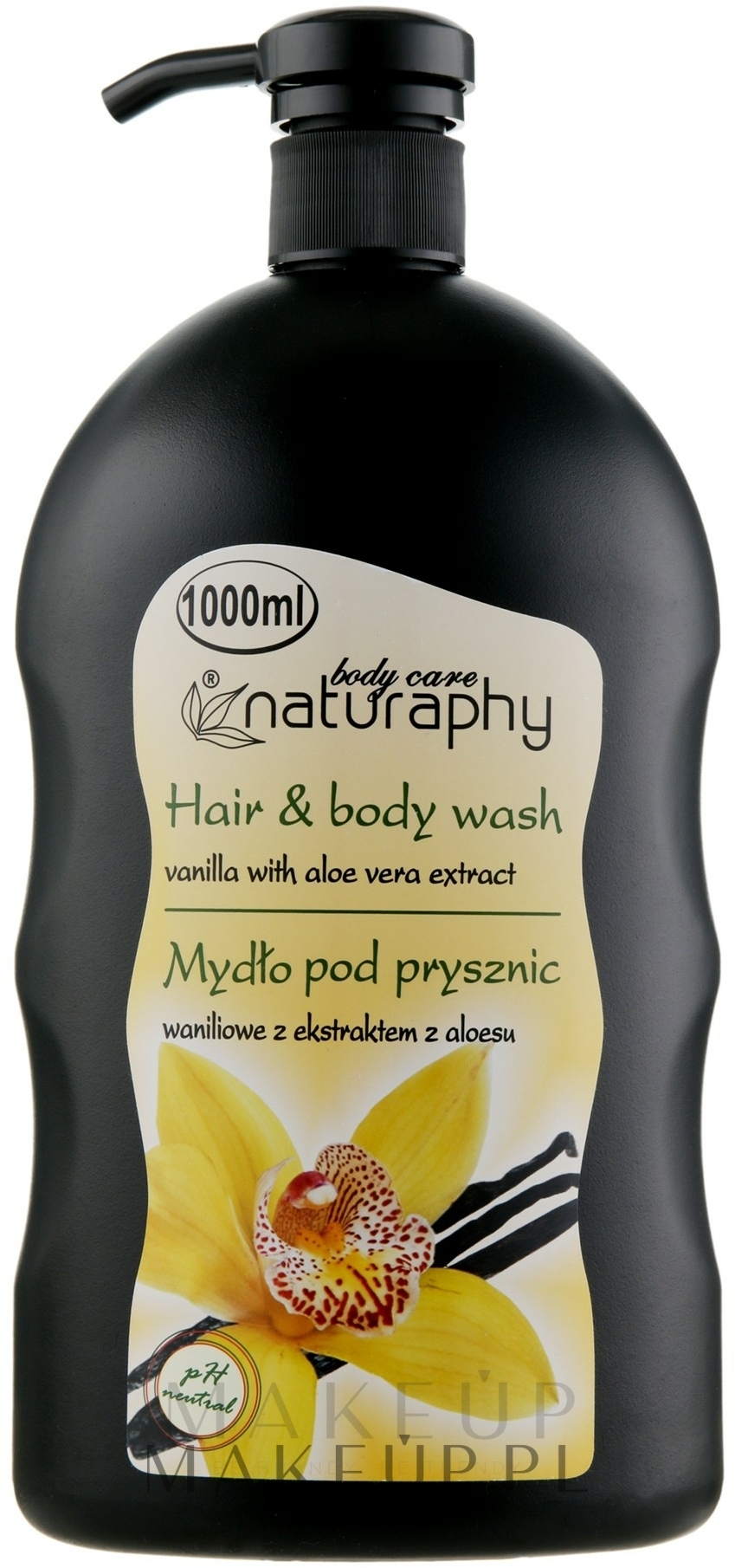 2in1 Shampoo und Duschgel mit Vanille und Aloe Vera-Extrakt - Naturaphy Hair & Body Wash — Bild 1000 ml