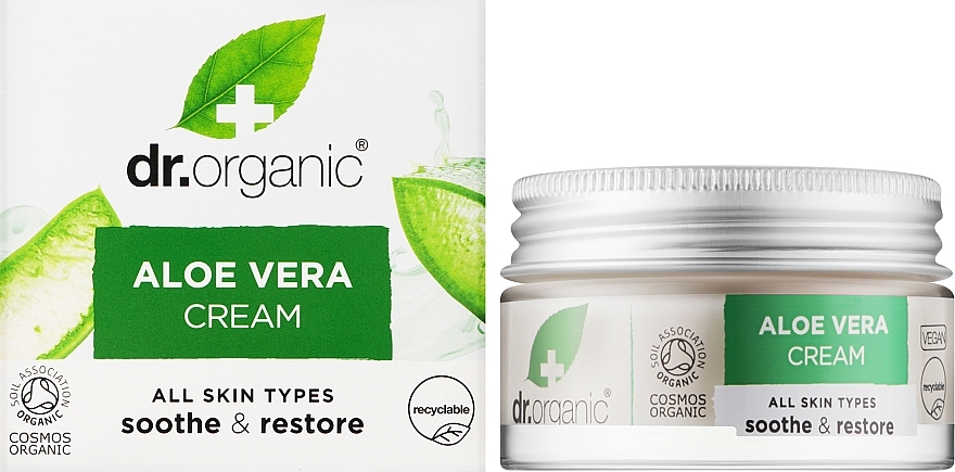 Konzentrierte, beruhigende und feuchtigkeitsspendende Körper- und Gesichtscreme mit Bio Aloe Vera - Dr.Organic Bioactive Skincare Aloe Vera Concentrated Cream — Bild N2