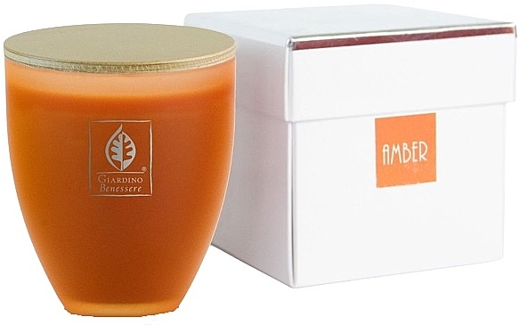 Giardino Benessere Amber - Duftkerze in orangefarbenen Glas — Bild N1