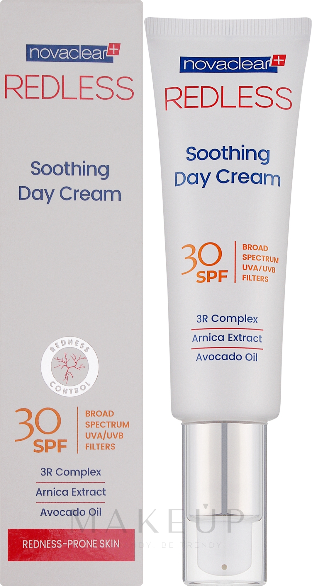 Beruhigende Tagescreme für zu Rötungen neigende Gesichtshaut SPF 30 - Novaclear Redless Soothing Day Cream SPF30 — Bild 50 ml