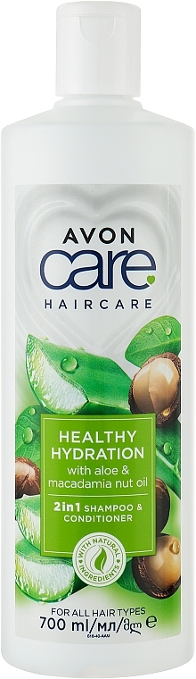 2in1 Shampoo-Conditioner mit Aloe und Macadamianüssen - Avon Care Healthy Hydration 2 In 1 Shampoo & Conditioner — Bild N1