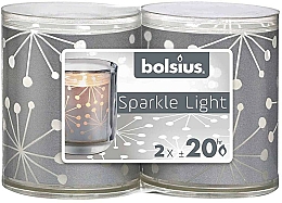 Düfte, Parfümerie und Kosmetik Kerzenhalter mit Kerzen 2 St. - Bolsius Sparkle Lights Crystal Silver Candle