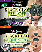 Düfte, Parfümerie und Kosmetik Peel-Off Gesichtsmaske mit schwarzer Tonerde und Streifen für die T-Zone gegen Mitesser - 7th Heaven Charcoal Duo Black Clay Peel Off