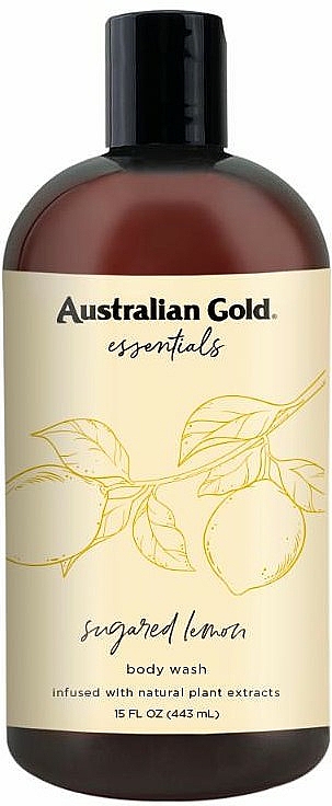 Feuchtigkeitsspendendes Duschgel mit natürlichen Pflanzenextrakten und Zitronenduft - Australian Gold Essentials Sugared Lemon Body Wash — Bild N1