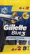 Düfte, Parfümerie und Kosmetik Einweg-Rasierset 8 St. - Gillette Blue 3 Comfort Slalom