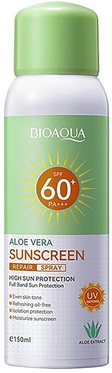 Sonnenschutzspray mit Aloe Vera-Extrakt - Bioaqua Aloe Vera Sunscreen Repair Spray SPF60+  — Bild N1