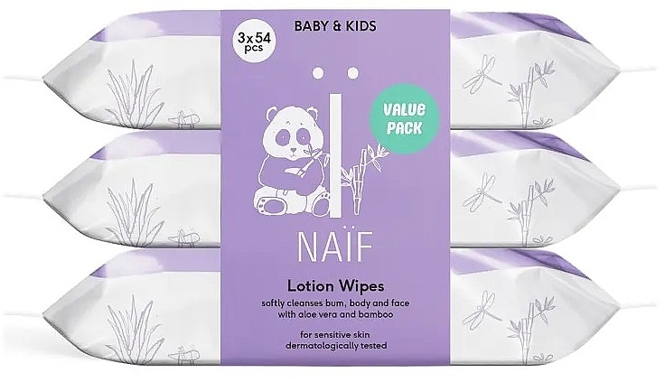 Feuchte Tücher für empfindliche Haut  - Naif Lotion Wipes — Bild N1