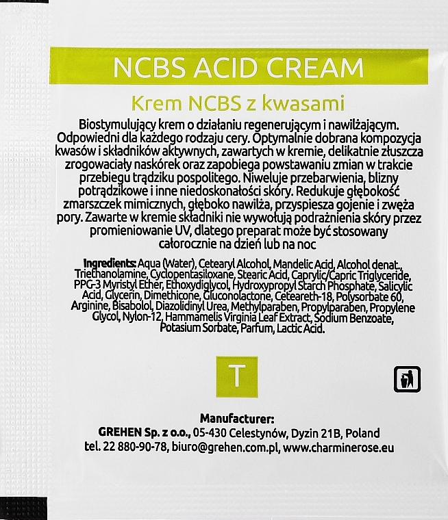 Creme mit Säuren - Charmine Rose NCBS Acid Cream (Probe)  — Bild N2