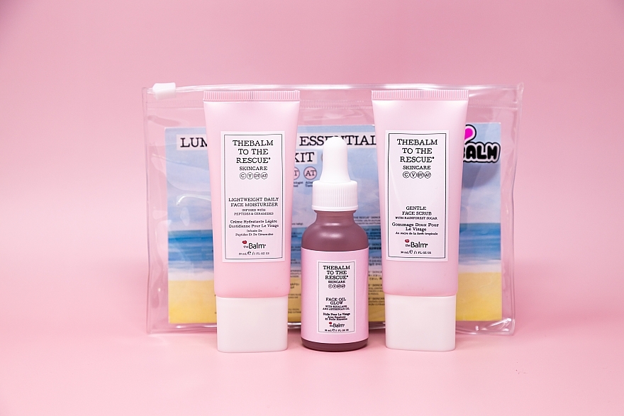 Gesichtspflegeset - theBalm To The Rescue Luminous Skin Essentials Trio Kit (Gesichtscreme 30ml + Gesichtsöl 30ml + Gesichtspeeling 30ml) — Bild N4