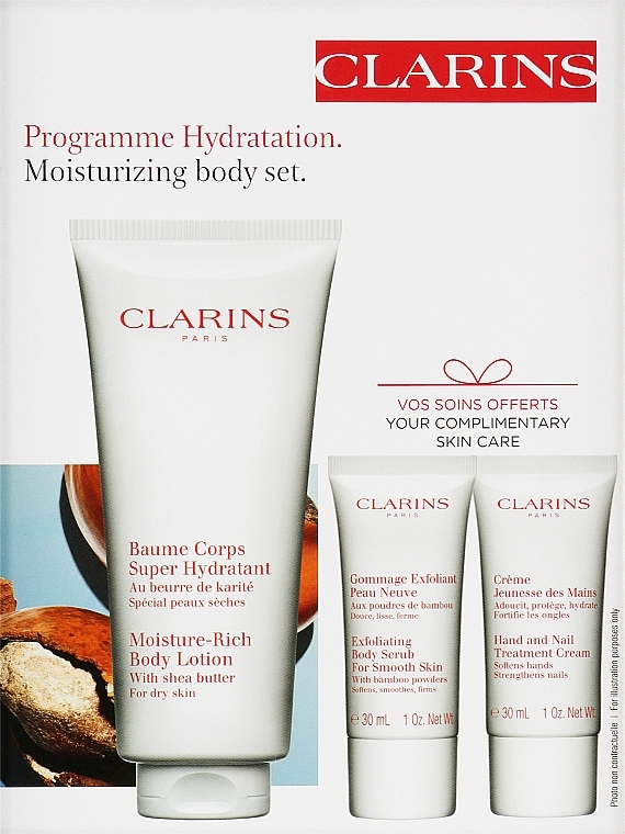 Körperpflegeset - Clarins Moisturizing Body Set (Körperlotion 200ml + Körperpeeling 30ml + Handcreme 30ml) — Bild N1