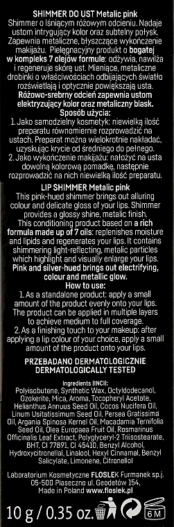 Lippenschimmer - Floslek Lip Care Shimmer Metalic Pink — Bild N3