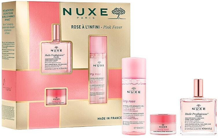 Set - Nuxe Pink Fever (Öl/50 ml +  Mizellenwasser/100 ml + Lippenbalsam/15 g)  — Bild N2