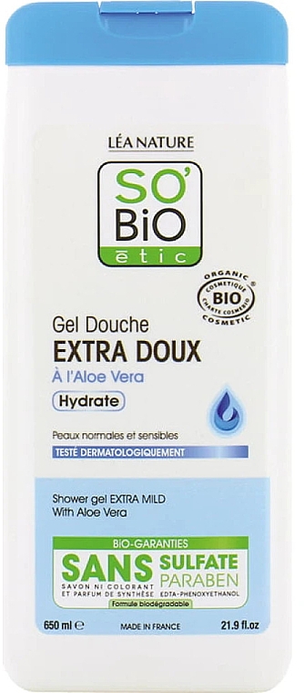 Extra mildes Duschgel mit Aloe Vera - So'Bio Etic Extra Gentle Aloe Vera Body Wash — Bild N1