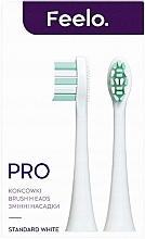 Düfte, Parfümerie und Kosmetik Ersatzkopf für elektrische Zahnbürste 2 St. - Feelo Pro Brush Heads Standard White
