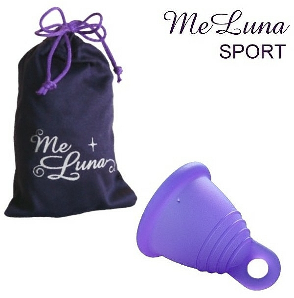 Menstruationstasse Größe M dunkelviolett - MeLuna Sport Shorty Menstrual Cup Ring — Bild N1