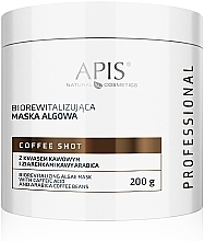Düfte, Parfümerie und Kosmetik Biorevitalisierende Algenmaske mit Kaffeesäure und Kaffeebohnen - APIS Professional Coffee Shot Biorevitalizing Algae Mask