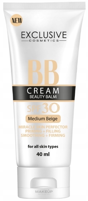 BB-Creme für das Gesicht - Exclusive Cosmetics BB Cream Beauty Balm SPF 30 — Bild Medium Beige