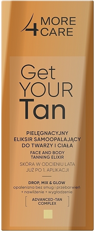 Selbstbräuner-Elixier für Gesicht und Körper - More4Care Get Your Tan! Face And Body Tanning Elixir — Bild N1
