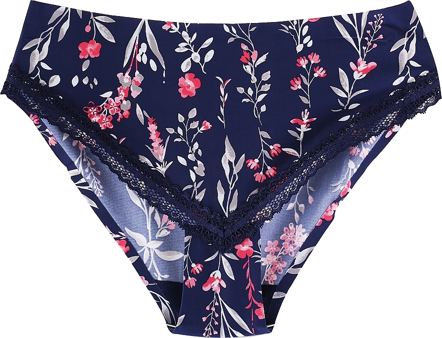 Damen-Bikini-Höschen mit Spitze blaue Blumen - Moraj — Bild N1