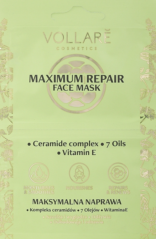 Regenerierende Tuchmaske mit Ceramiden - Vollare Maximum Repair Mask