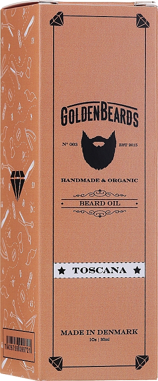 Bartpflegeset - Golden Beards Starter Beard Kit Toscana (Bartbalsam 60ml + Bartöl 30ml + Bartshampoo 100ml + Bartconditioner 100ml + Bartbürste) — Bild N5
