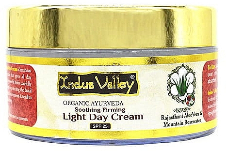 Beruhigende und straffende Tagescreme mit Aloe Vera und Rosenwasser SPF 25 - Indus Valley Light Day Cream SPF 25 — Bild N1