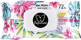 Düfte, Parfümerie und Kosmetik Feuchttücher Tropische Blumen weiße Verpackung 72 St. - Papilion Wet Wipes Tropic Flowers