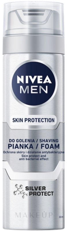 Antibakterieller Rasierschaum "Silberschutz" - NIVEA MEN Silver Protect Shaving Foam — Bild 200 ml