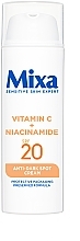 Feuchtigkeitscreme mit Vitamin C und Niacinamid gegen Altersflecken im Gesicht - Mixa Sensitive Skin Expert Creme gegen Pigmentflecken — Bild N3